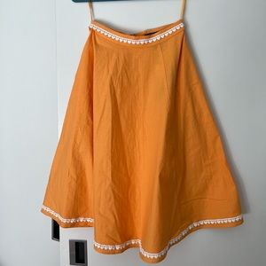 Orange Circle Skirt with White Detail
